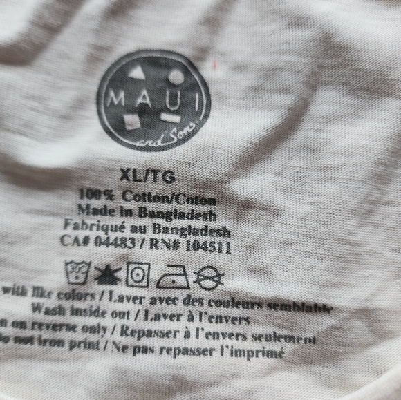 MAUI & Sons crop sleeveless tee, tropical wave tank top,100% cotton,XL - Picture 7 of 11